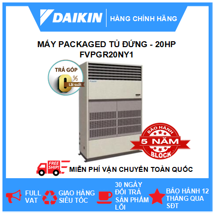 Máy Lạnh Packaged Tủ Đứng FVPGR20NY1 - 20hp - Daikin 200.000btu R410