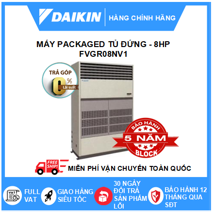Máy Lạnh Packaged Tủ Đứng FVGR08NV1 - 8hp - Daikin 80,000BTU R410