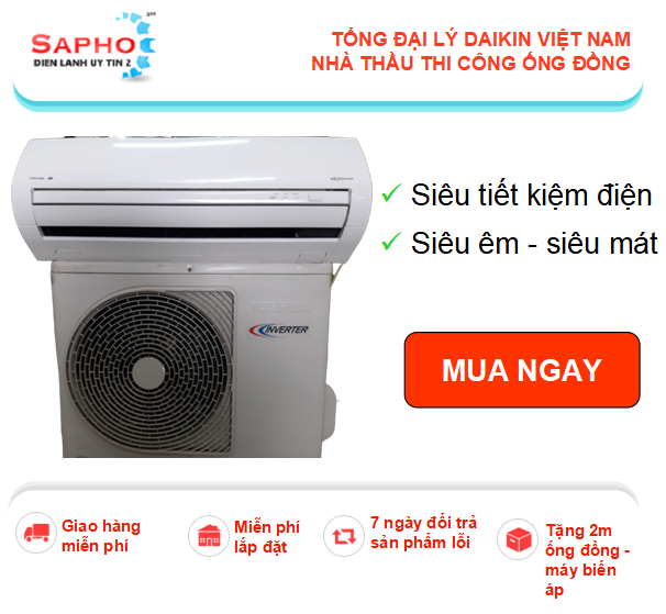 Máy lạnh Cũ Chuẩn Nhật - 2hp - Daikin 18000btu Inverter R32