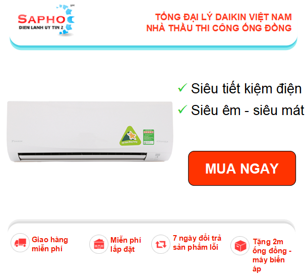 Máy lạnh Cũ Chuẩn Nhật - 1hp - Daikin 9000btu Inverter R32