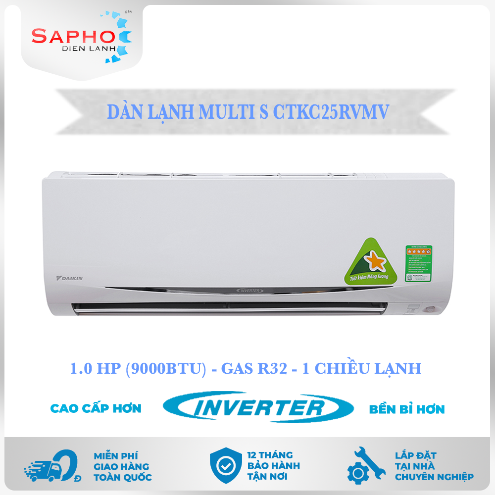 Dàn Lạnh Treo Tường Daikin Inverter, Multi S - 1.0 HP, CTKC25RVMV