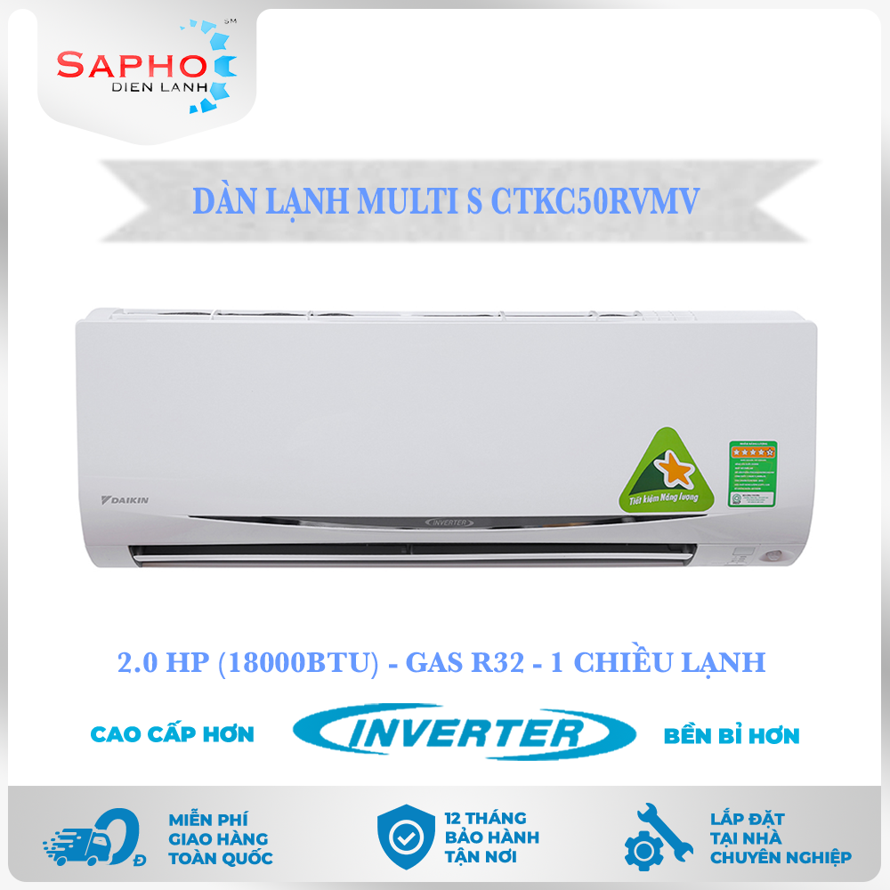 Dàn Lạnh Treo Tường Daikin Inverter, Multi S - 2.0 HP, CTKC50RVMV