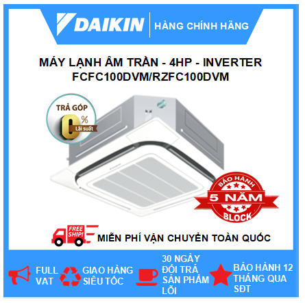 Máy lạnh âm trần 4HP Daikin Inverter